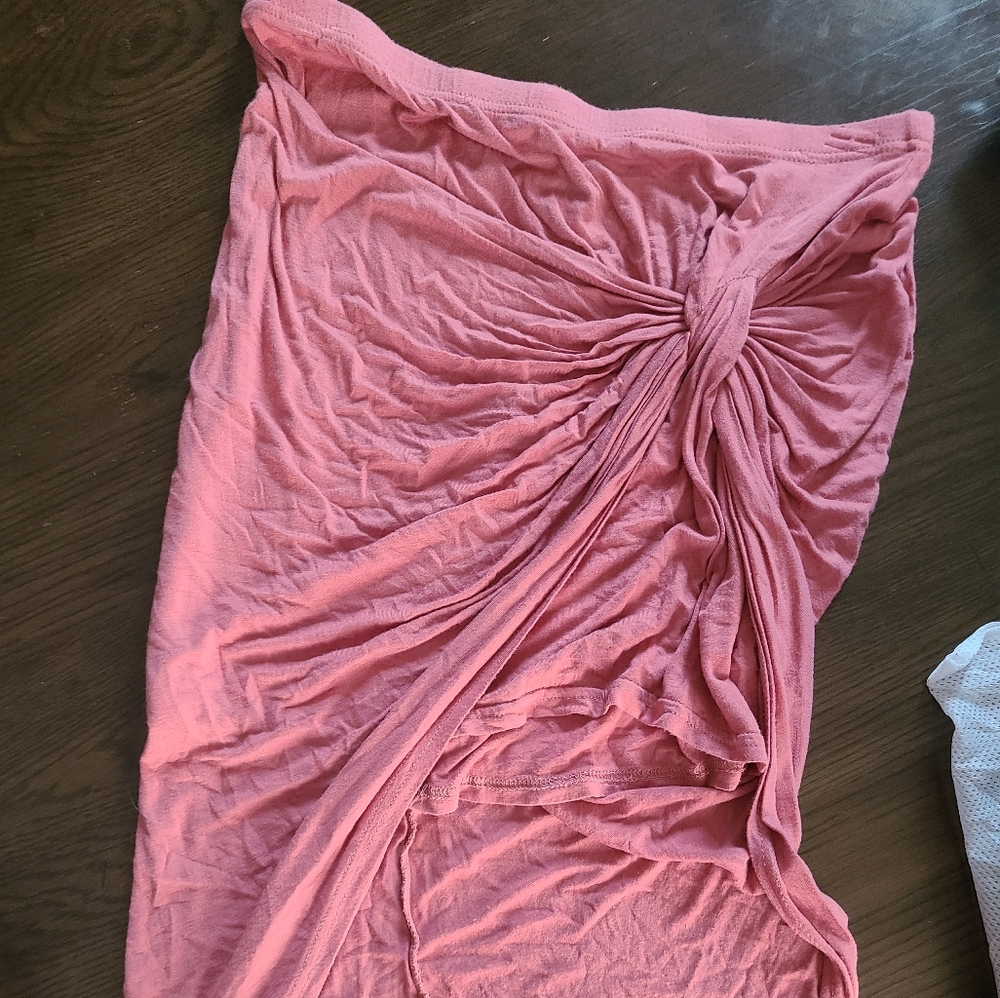 Asymmetrical mid length skirt